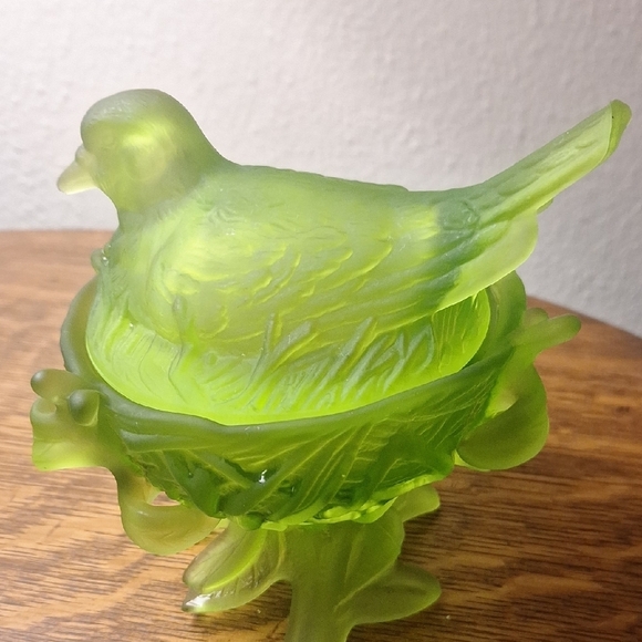 Vintage WESTMORELAND Glass Frosted Glass Candy Disg - Picture 3 of 9